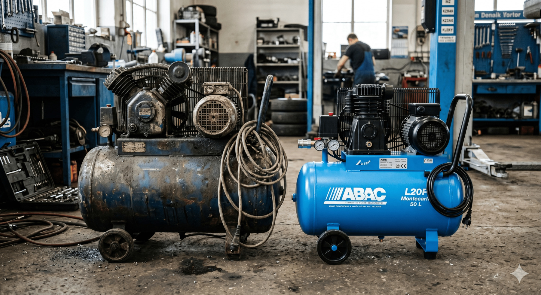 Servis a oprava vzduchového kompresoru v profesionální dílně